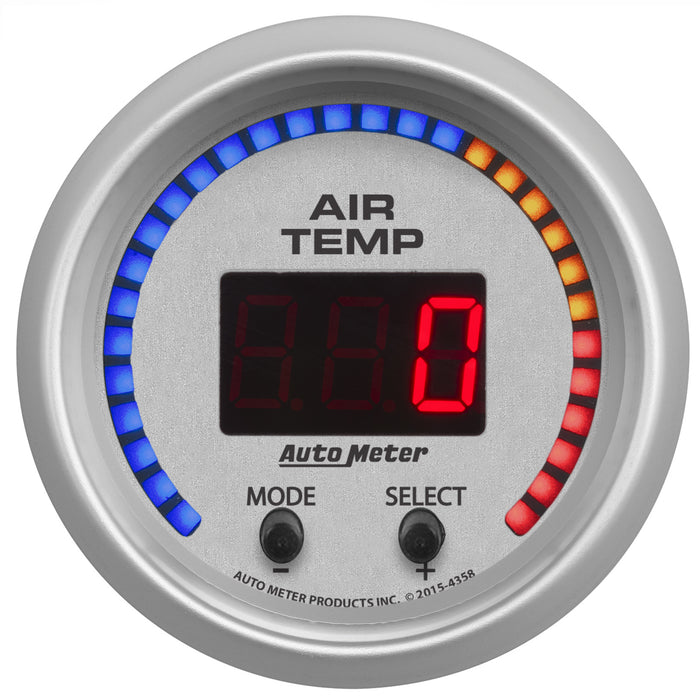 AutoMeter 4358 GAUGE; AIR TEMP; DUAL; 2 1/16in.; 0-300deg.F; DIGITAL; ULTRA-LITE - Truck Part Superstore
