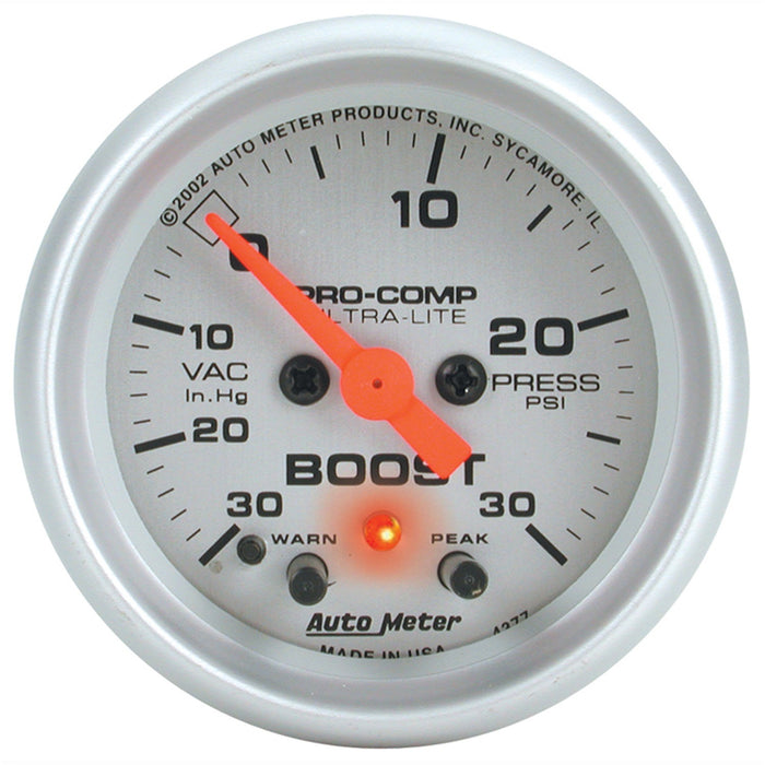 AutoMeter 4377 GAUGE; VAC/BOOST; 2 1/16in.; 30INHG-30PSI; STEPPER MOTOR W/PEAK/WARN; ULTRA-LITE - Truck Part Superstore