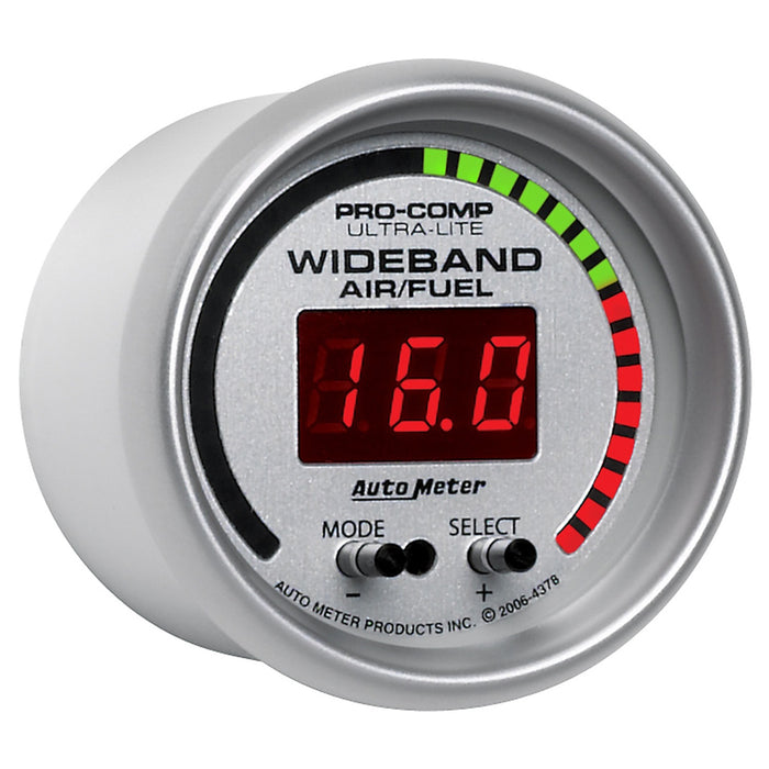 AutoMeter 4378 GAUGE; AIR/FUEL RATIO-PRO; 2 1/16in.; 10:1-20:1; DIGITAL W/PEAK/WRN; ULTRA-LITE - Truck Part Superstore