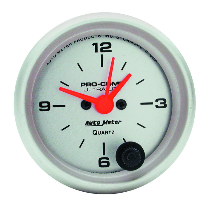 AutoMeter 4385 GAUGE; CLOCK; 2 1/16in.; 12HR; ANALOG; ULTRA-LITE - Truck Part Superstore