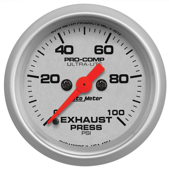 AutoMeter 4394 GAUGE; EXHAUST PRESS; 2 1/16in.; 100PSI; DIGITAL STEPPER MOTOR; ULTRA-LITE - Truck Part Superstore