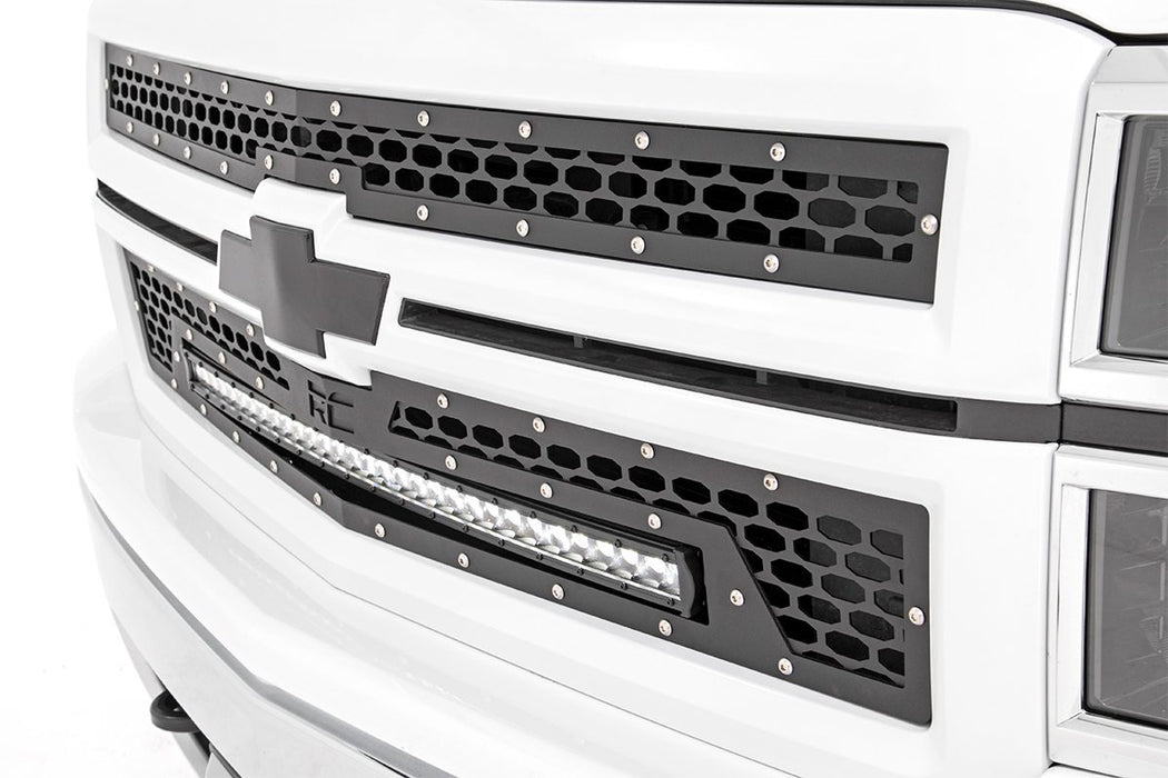 Rough Country 70103 Mesh Grille w/30 Inch Black Series LED 14-15 Silverado 1500 Rough Country - Truck Part Superstore
