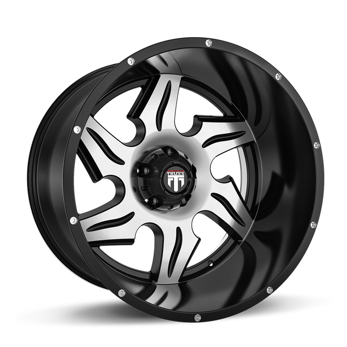 AMERICAN TRUXX AT163-22481BM-76 AT163 NINJA BLACK/MACHINED 22X14 8-165.1 -76mm 125.2mm - Truck Part Superstore