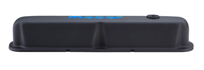 ProForm 440-751 Engine Valve Covers Steel Black Crinkle Mopar Emblem LA/Small Block Engines Proform - Truck Part Superstore