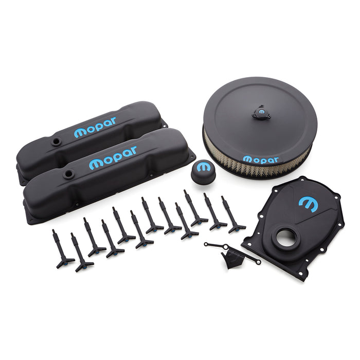 ProForm 440-812 Engine Dress-Up Kit Black Crinkle w/Blue MOPAR Logo Big Block (B/RB) Engines Proform - Truck Part Superstore