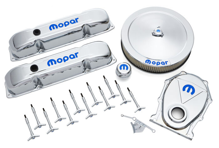 ProForm 440-814 Engine Dress-Up Kit Chrome w/Blue MOPAR Logo Big Block (B/RB) Engines Proform - Truck Part Superstore