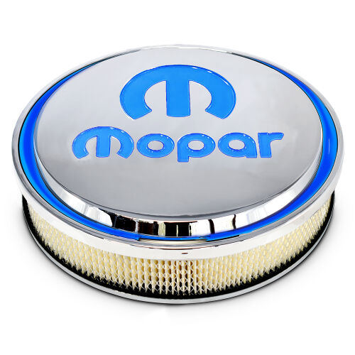 ProForm 440-832 Air Cleaner Kit 14 Inch Diameter Aluminum Polished Recessed Blue MOPAR Emblem Proform - Truck Part Superstore