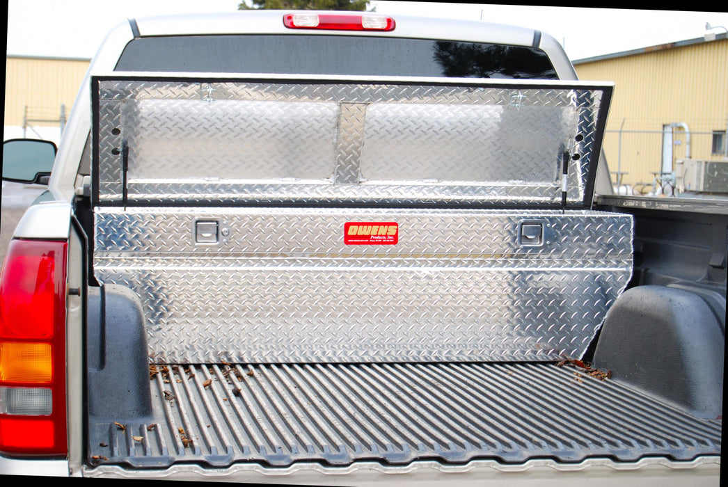 Owens Products 44008 Truck Tool Box Garrison Series Low-Profile Chest / 60 Inch Slanted Sides / Diamond Tread Aluminum / Bright Polished / Owens Products - Truck Part Superstore