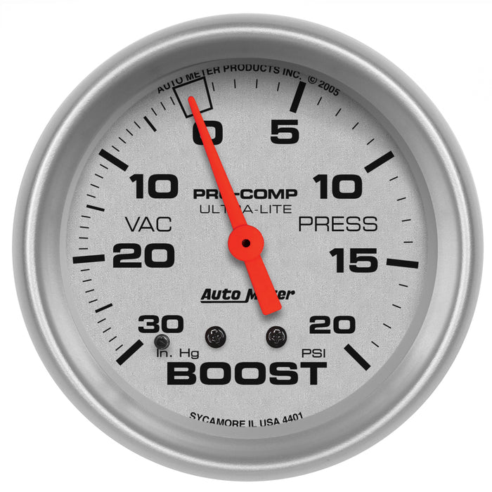 AutoMeter 4401 GAUGE; VAC/BOOST; 2 5/8in.; 30INHG-20PSI; MECHANICAL; ULTRA-LITE - Truck Part Superstore