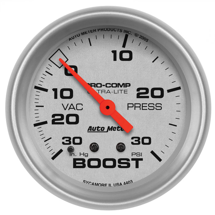 AutoMeter 4403 GAUGE; VAC/BOOST; 2 5/8in.; 30INHG-30PSI; MECHANICAL; ULTRA-LITE - Truck Part Superstore