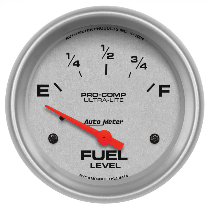 AutoMeter 4414 GAUGE; FUEL LEVEL; 2 5/8in.; 0OE TO 90OF; ELEC; ULTRA-LITE - Truck Part Superstore