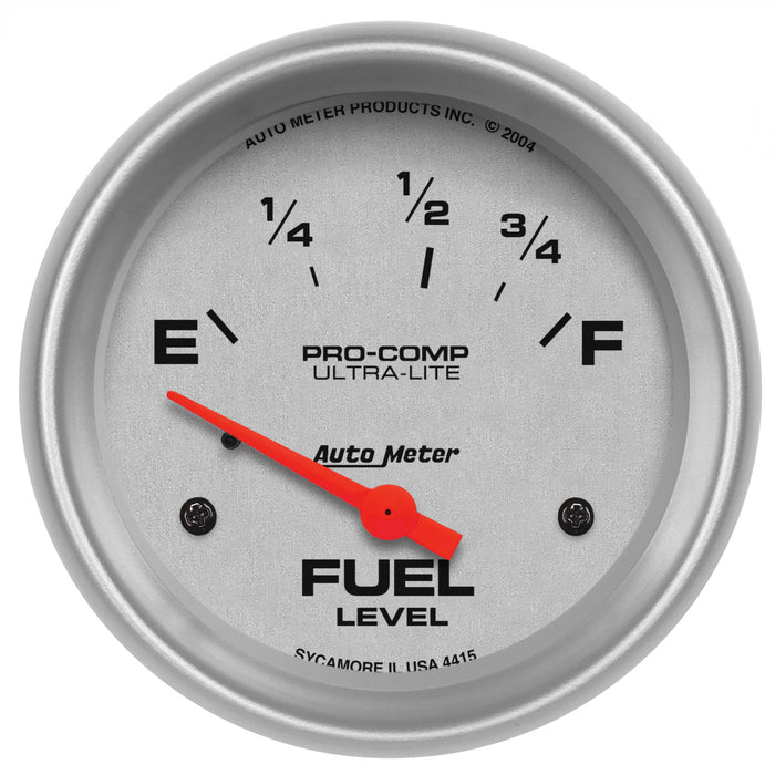 AutoMeter 4415 GAUGE; FUEL LEVEL; 2 5/8in.; 73OE TO 10OF; ELEC; ULTRA-LITE - Truck Part Superstore