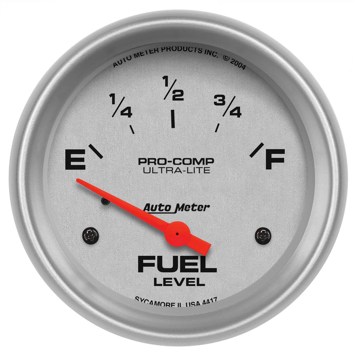 AutoMeter 4417 GAUGE; FUEL LEVEL; 2 5/8in.; 0OE TO 30OF; ELEC; ULTRA-LITE - Truck Part Superstore
