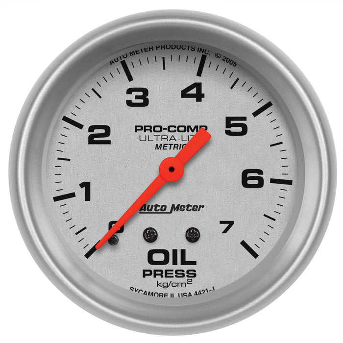 AutoMeter 4421-J GAUGE; OIL PRESSURE; 2 5/8in.; 7.0KG/CM2; MECHANICAL; ULTRA-LITE - Truck Part Superstore