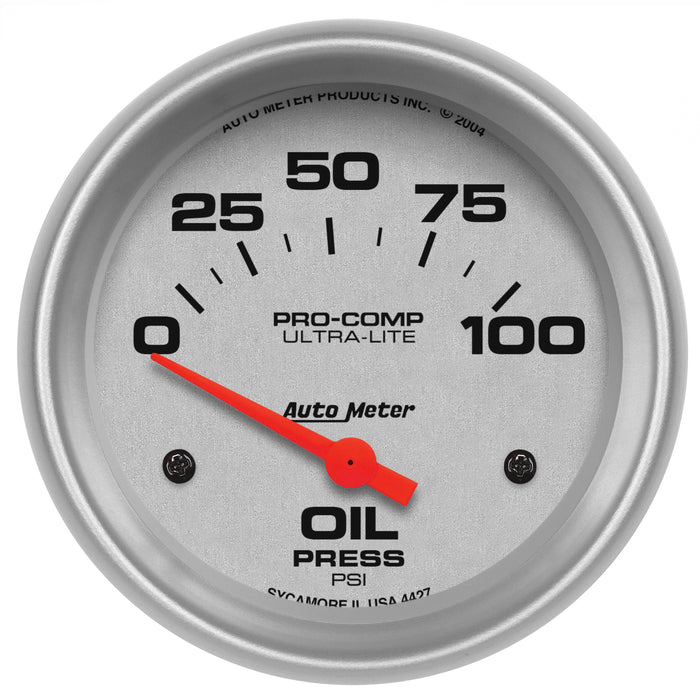 AutoMeter 4427 GAUGE; OIL PRESSURE; 2 5/8in.; 100PSI; ELECTRIC; ULTRA-LITE - Truck Part Superstore