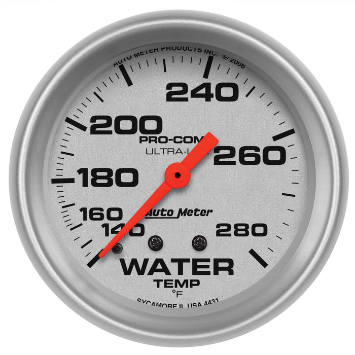 AutoMeter 4431 GAUGE; WATER TEMP; 2 5/8in.; 140-280deg.F; MECHANICAL; ULTRA-LITE - Truck Part Superstore