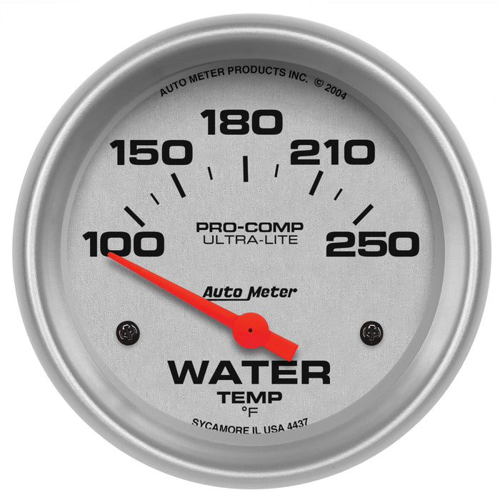 AutoMeter 4437 GAUGE; WATER TEMP; 2 5/8in.; 100-250deg.F; ELECTRIC; ULTRA-LITE - Truck Part Superstore