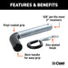 CURT 21510 5/8in. Hitch Pin (2in. Receiver; Zinc with Rubber Grip) - Truck Part Superstore