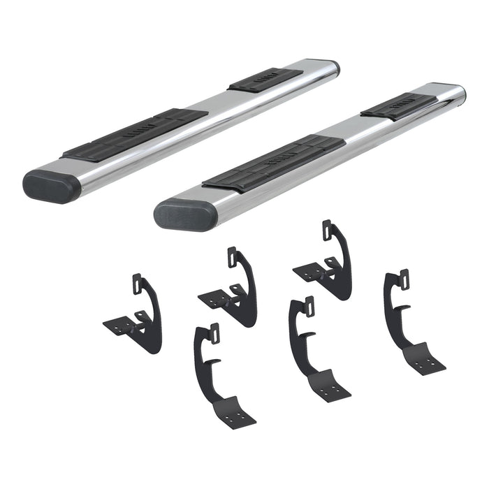 ARIES 4444003 6in. x 91in. Polished Stainless Oval Side Bars; Select Chevrolet and GMC Trucks - Truck Part Superstore