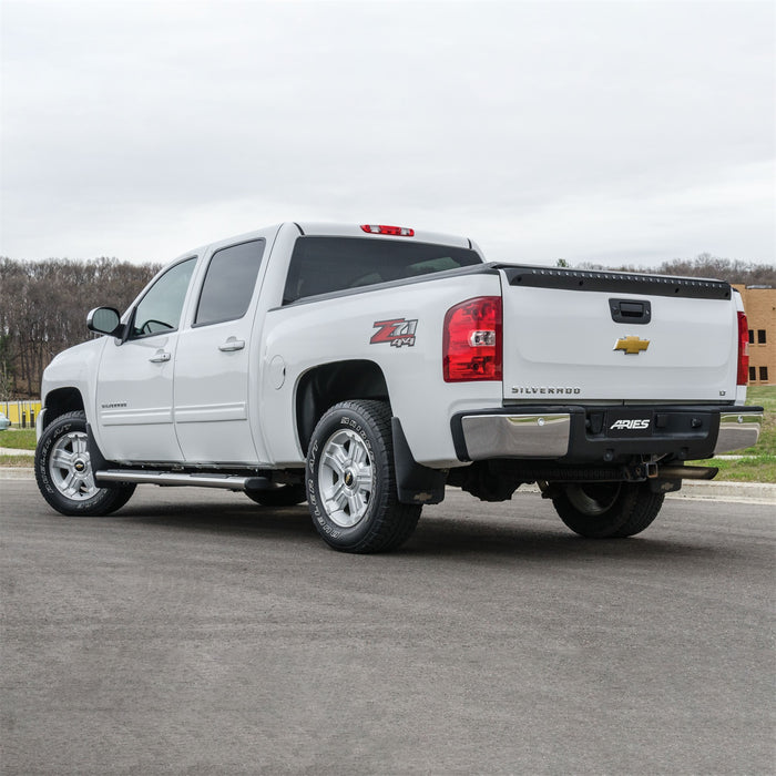 ARIES 4444003 6in. x 91in. Polished Stainless Oval Side Bars; Select Chevrolet and GMC Trucks - Truck Part Superstore