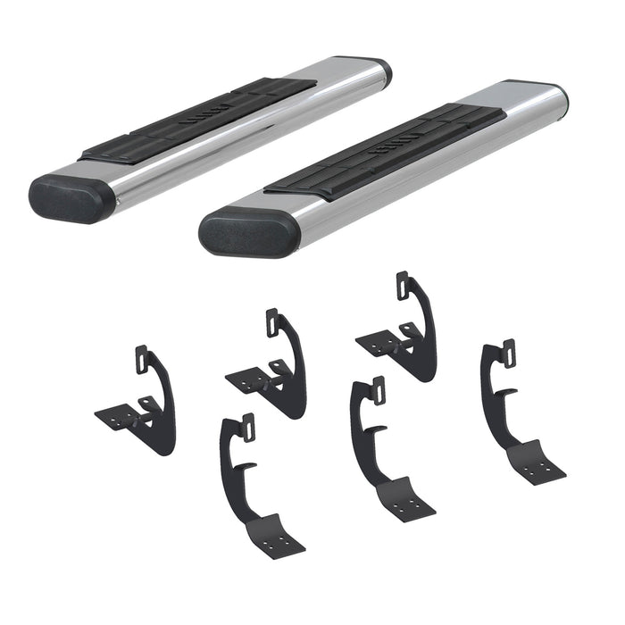 ARIES 4444006 6in. x 53in. Polished Stainless Oval Side Bars; Select Chevy Silverado; GMC Sier - Truck Part Superstore