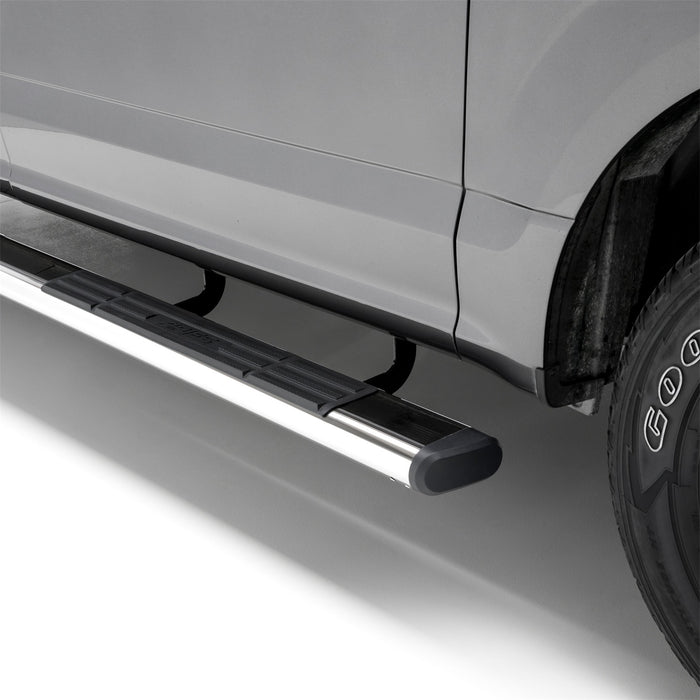 ARIES 4444007 6in. x 75in. Polished Stainless Oval Side Bars; Select Chevy Silverado; GMC Sier - Truck Part Superstore