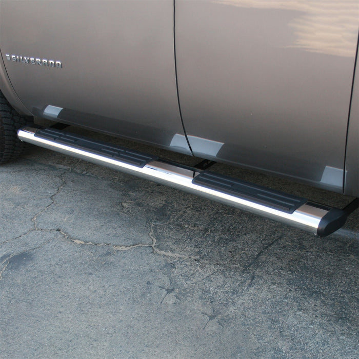 ARIES 4444007 6in. x 75in. Polished Stainless Oval Side Bars; Select Chevy Silverado; GMC Sier - Truck Part Superstore