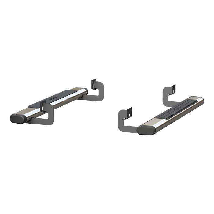 ARIES 4444017 6in. x 53in. Polished Stainless Oval Side Bars; Select Ford F-150 - Truck Part Superstore