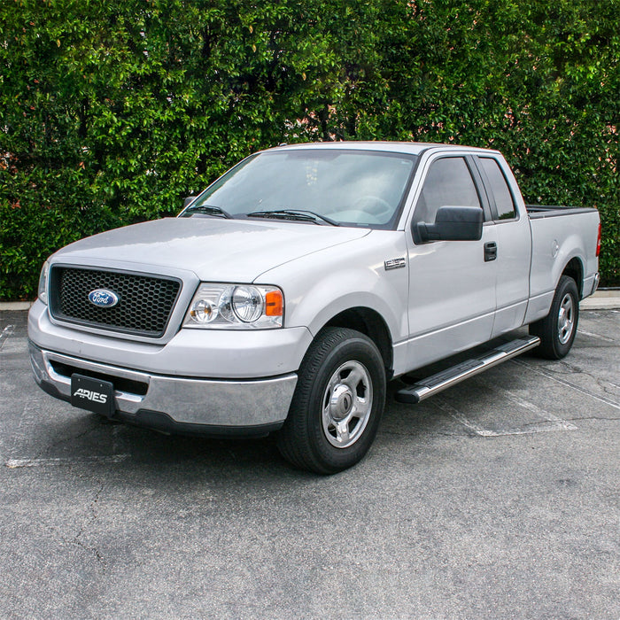 ARIES 4444018 6in. x 75in. Polished Stainless Oval Side Bars; Select Ford F-150 - Truck Part Superstore