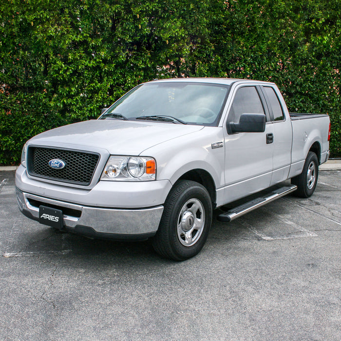 ARIES 4444019 6in. x 85in. Polished Stainless Oval Side Bars; Select Ford F-150 - Truck Part Superstore