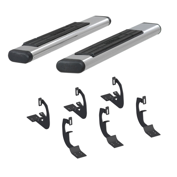 ARIES 4444024 6in. x 53in. Polished Stainless Oval Side Bars; Select Ford F250; F350; F450; F5 - Truck Part Superstore