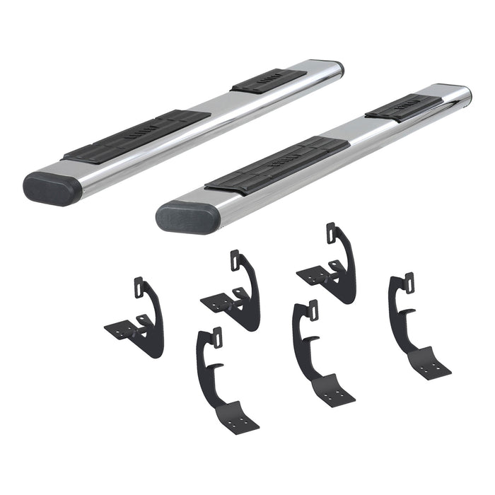 ARIES 4444026 6in. x 91in. Polished Stainless Oval Side Bars; Select Ford F250; F350; F450; F5 - Truck Part Superstore