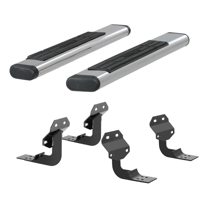 ARIES 4444028 6in. x 53in. Polished Stainless Oval Side Bars; Select Ford F-Series - Truck Part Superstore