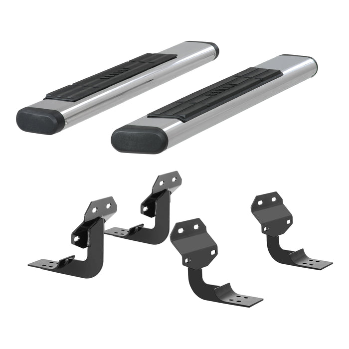 ARIES 4444028 6in. x 53in. Polished Stainless Oval Side Bars; Select Ford F-Series - Truck Part Superstore