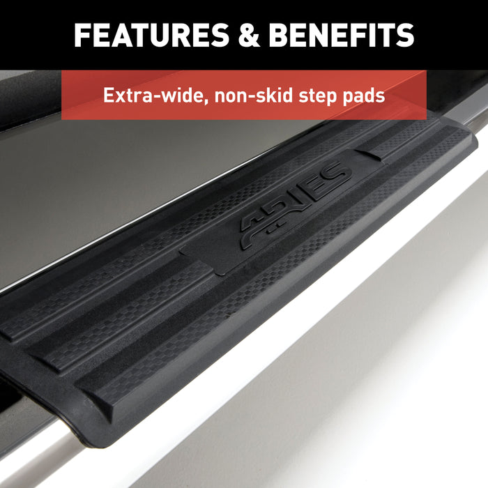 ARIES 4444031 6in. x 85in. Polished Stainless Oval Side Bars; Select Toyota Tundra - Truck Part Superstore