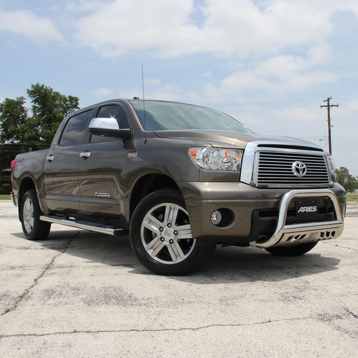 ARIES 4444033 6in. x 75in. Polished Stainless Oval Side Bars; Select Toyota Tundra - Truck Part Superstore