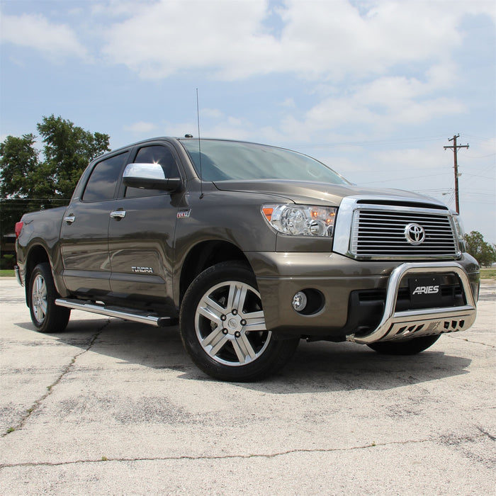 ARIES 4444033 6in. x 75in. Polished Stainless Oval Side Bars; Select Toyota Tundra - Truck Part Superstore