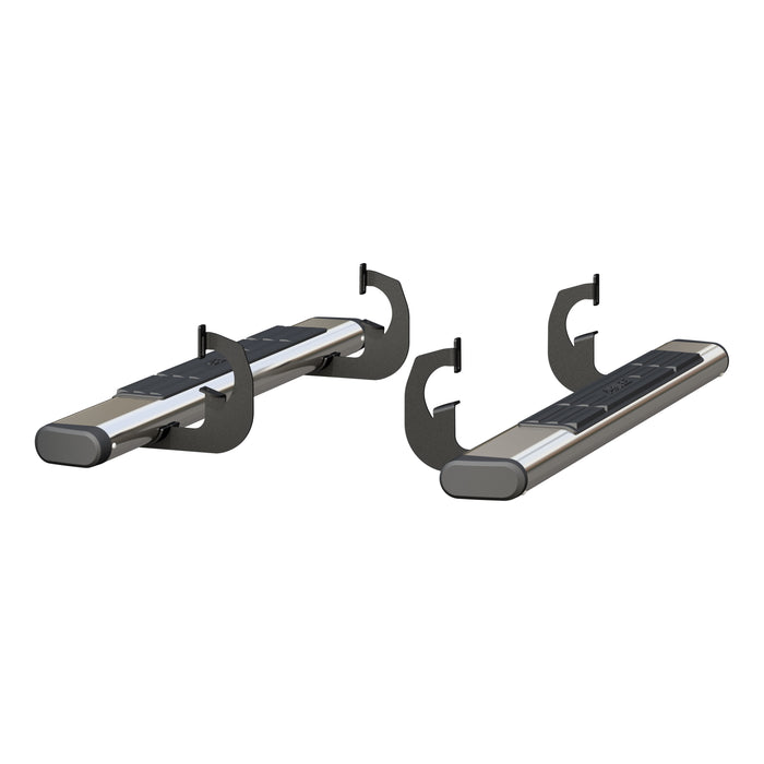 ARIES 4444040 6in. x 53in. Polished Stainless Oval Side Bars; Select Chevy Silverado; GMC Sier - Truck Part Superstore