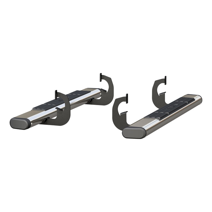 ARIES 4444040 6in. x 53in. Polished Stainless Oval Side Bars; Select Chevy Silverado; GMC Sier - Truck Part Superstore