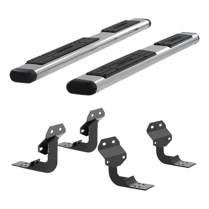 ARIES 4444042 6in. x 75in. Polished Stainless Oval Side Bars; Select Ford F-Series - Truck Part Superstore