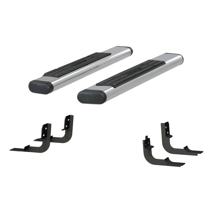 ARIES 4444043 6in. x 53in. Polished Stainless Oval Side Bars; Select Ram 1500; 2500; 3500 - Truck Part Superstore