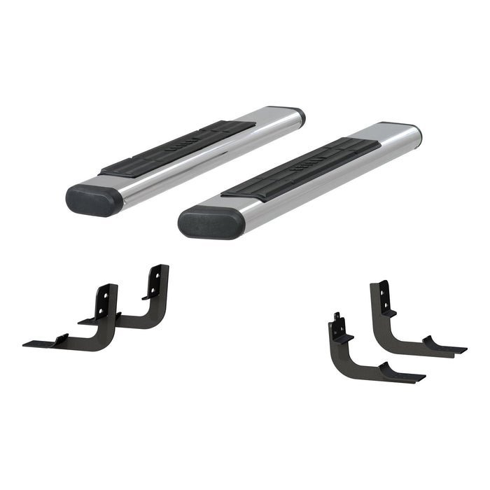 ARIES 4444043 6in. x 53in. Polished Stainless Oval Side Bars; Select Ram 1500; 2500; 3500 - Truck Part Superstore