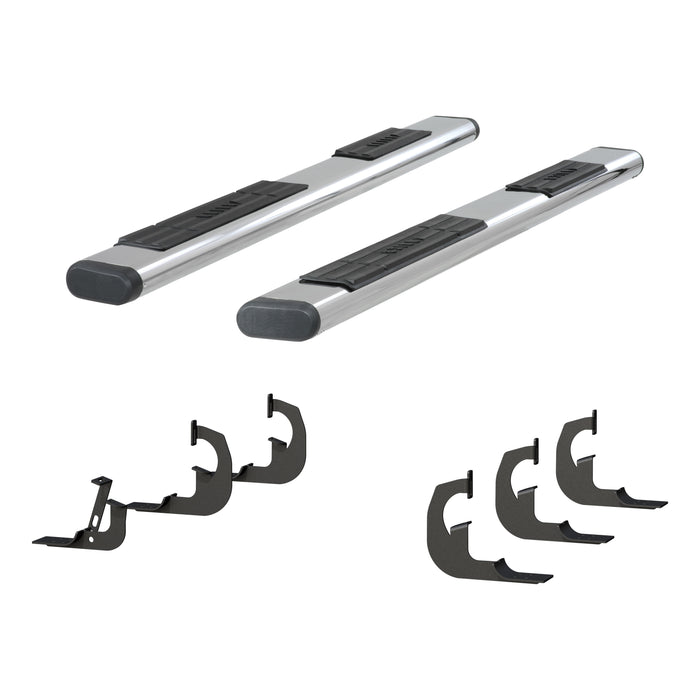 ARIES 4444045 6in. x 91in. Polished Stainless Oval Side Bars; Select Silverado; Sierra 2500; 3 - Truck Part Superstore