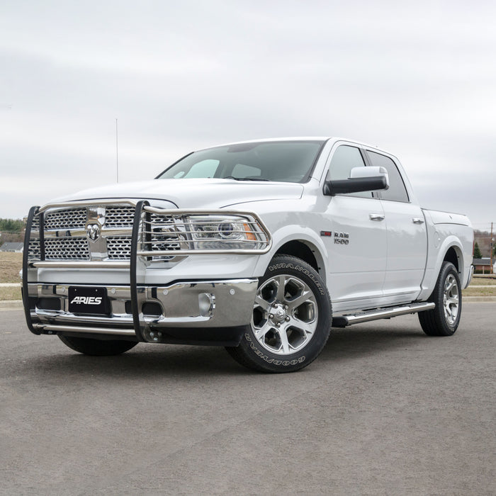 ARIES 4444046 6in. x 91in. Polished Stainless Oval Side Bars; Select Dodge; Ram 2500; 3500 - Truck Part Superstore