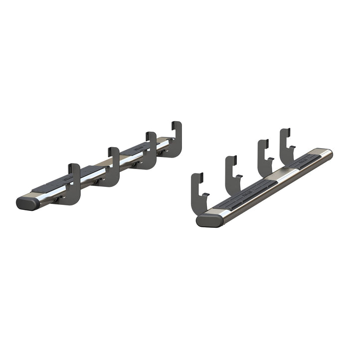 ARIES 4444049 6in. x 91in. Polished Stainless Oval Side Bars; Select Silverado; Sierra; Crew C - Truck Part Superstore