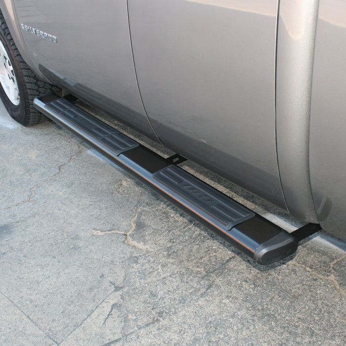 ARIES 4445001 6in. x 75in. Black Aluminum Oval Side Bars; Select Silverado; Sierra - Truck Part Superstore