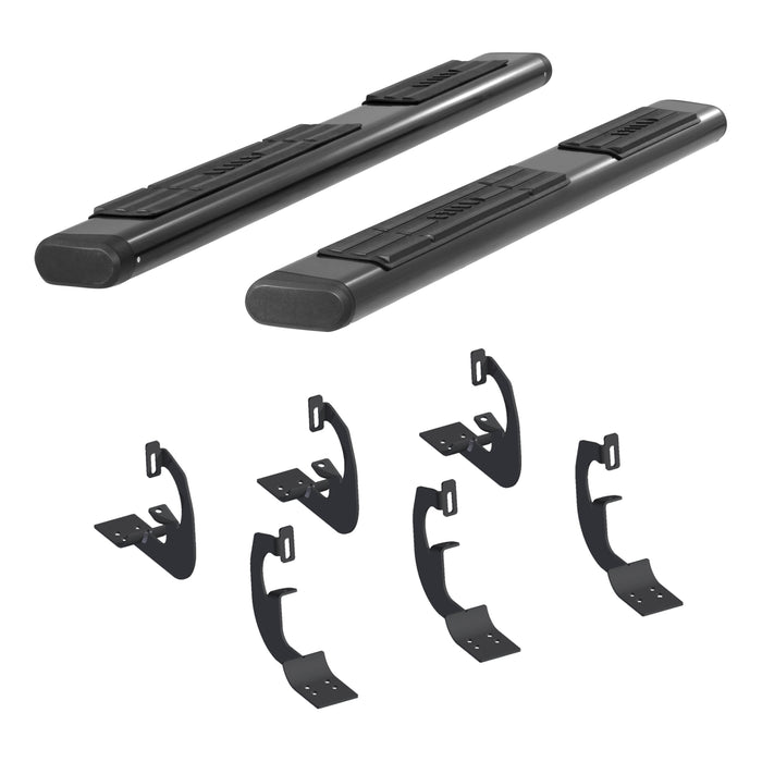 ARIES 4445002 6in. x 75in. Black Aluminum Oval Side Bars; Select Silverado; Tahoe; Sierra; Yuk - Truck Part Superstore