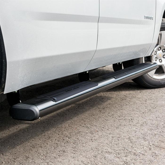 ARIES 4445002 6in. x 75in. Black Aluminum Oval Side Bars; Select Silverado; Tahoe; Sierra; Yuk - Truck Part Superstore