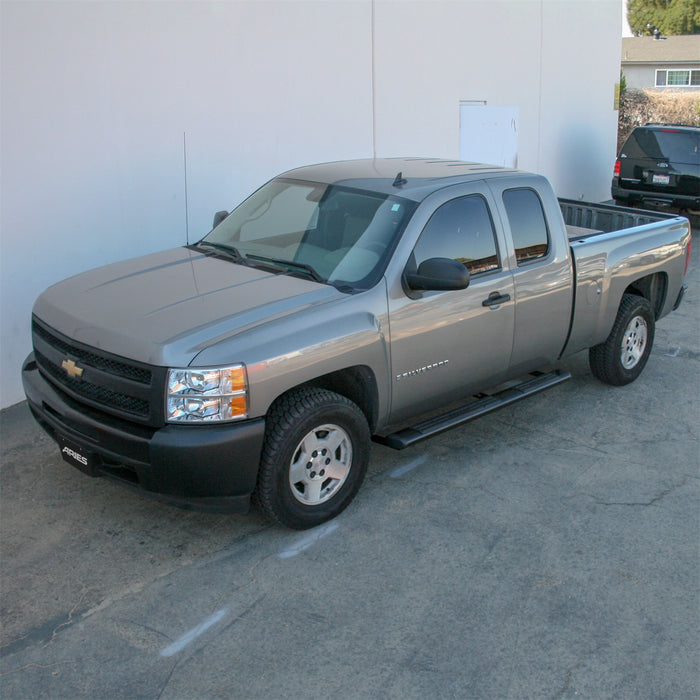 ARIES 4445003 6in. x 91in. Black Aluminum Oval Side Bars; Select Chevrolet; GMC - Truck Part Superstore