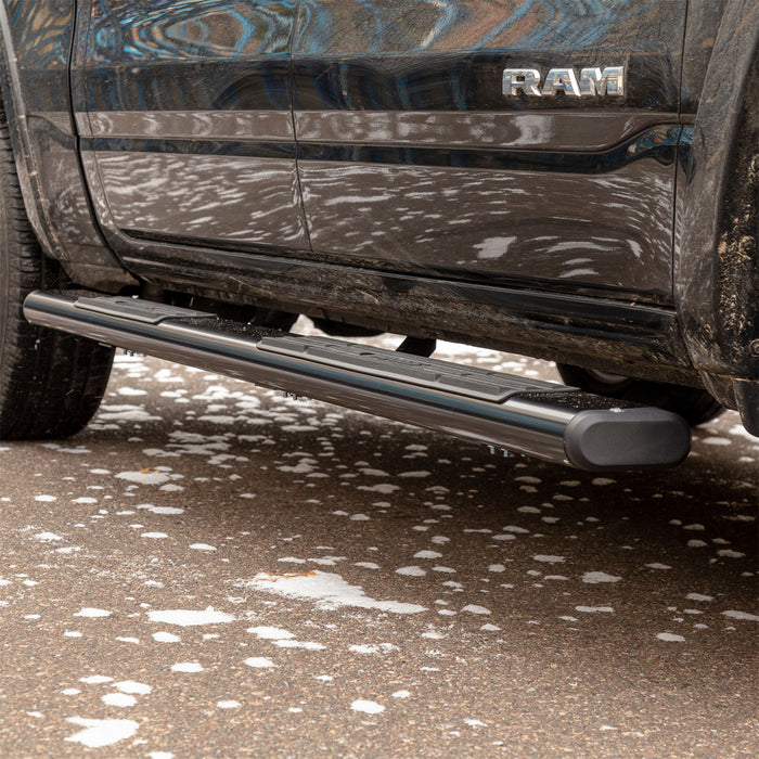 ARIES 4445015 6in. x 85in. Black Aluminum Oval Side Bars; Select Dodge Ram 2500; 3500 - Truck Part Superstore